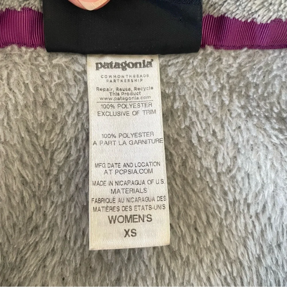 Patagonia Gray Fleece Pullover with Purple Accents - Picture 8 of 8